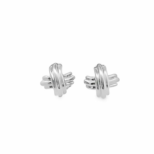 Vintage Tiffany & Co. 18K White Gold Signature X French-Clip Earrings