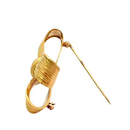 Estate Tiffany & Co. 18K Yellow Gold Ribbon Bow Brooch