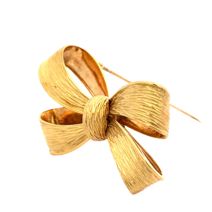 Estate Tiffany & Co. 18K Yellow Gold Ribbon Bow Brooch