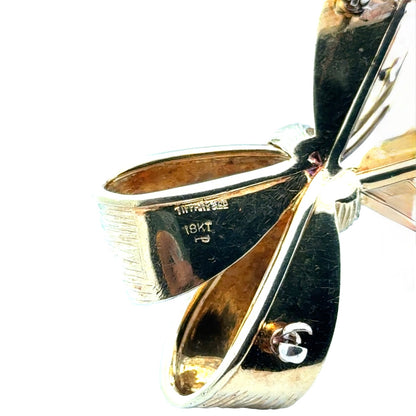 Estate Tiffany & Co. 18K Yellow Gold Ribbon Bow Brooch