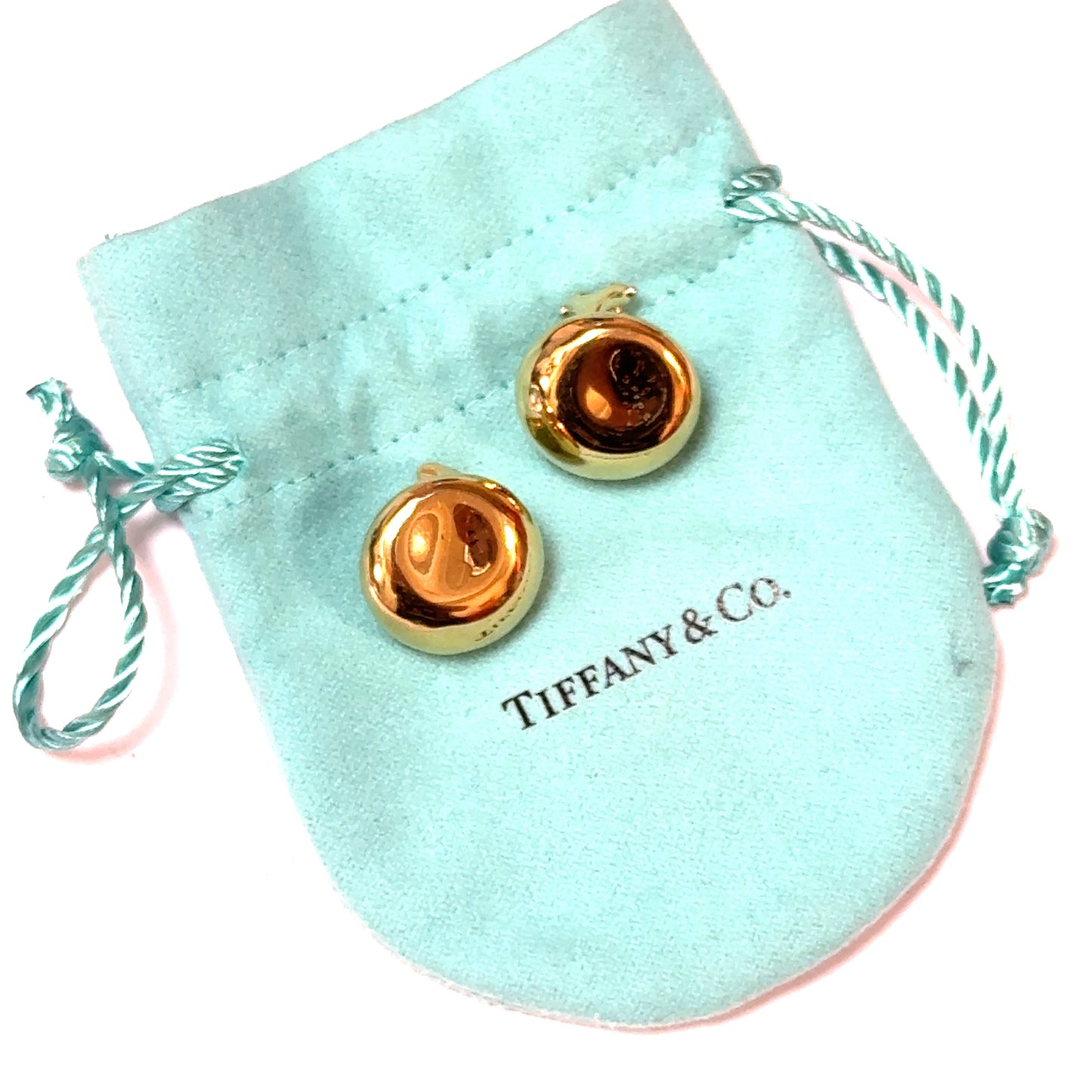 Tiffany & Co. Yellow Gold Button French-Clip Earrings