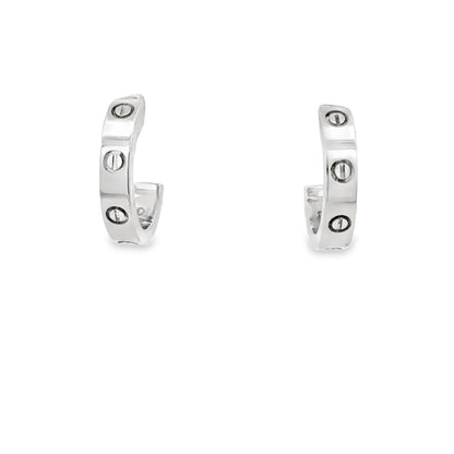 Cartier Love 18K White Gold Small Hoop Earrings