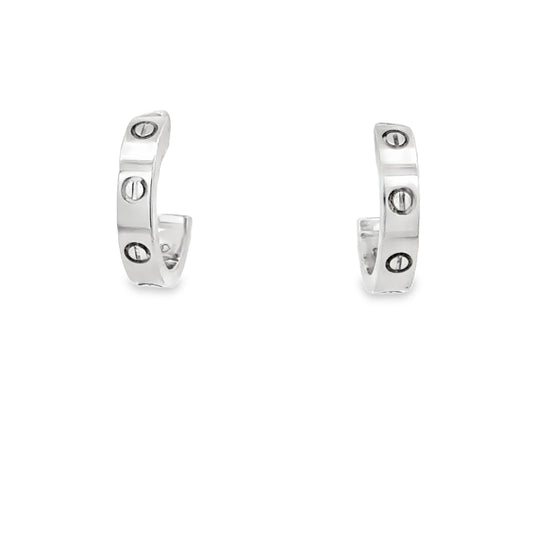 Cartier Love 18K White Gold Small Hoop Earrings