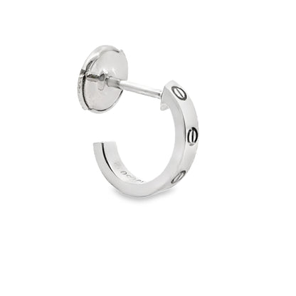 Cartier Love 18K White Gold Small Hoop Earrings