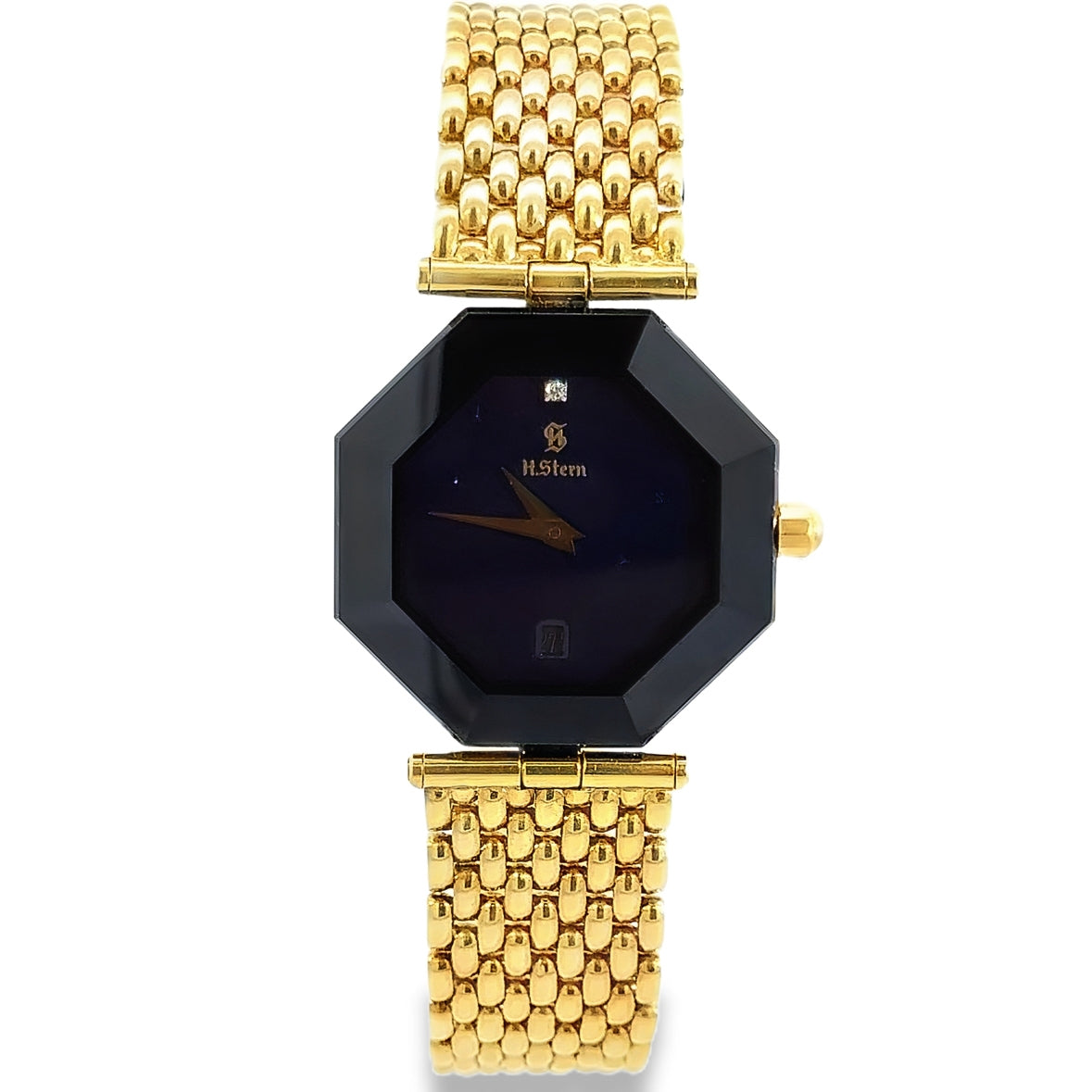 H.Stern 18K Yellow Gold Sapphire Diamond Watch