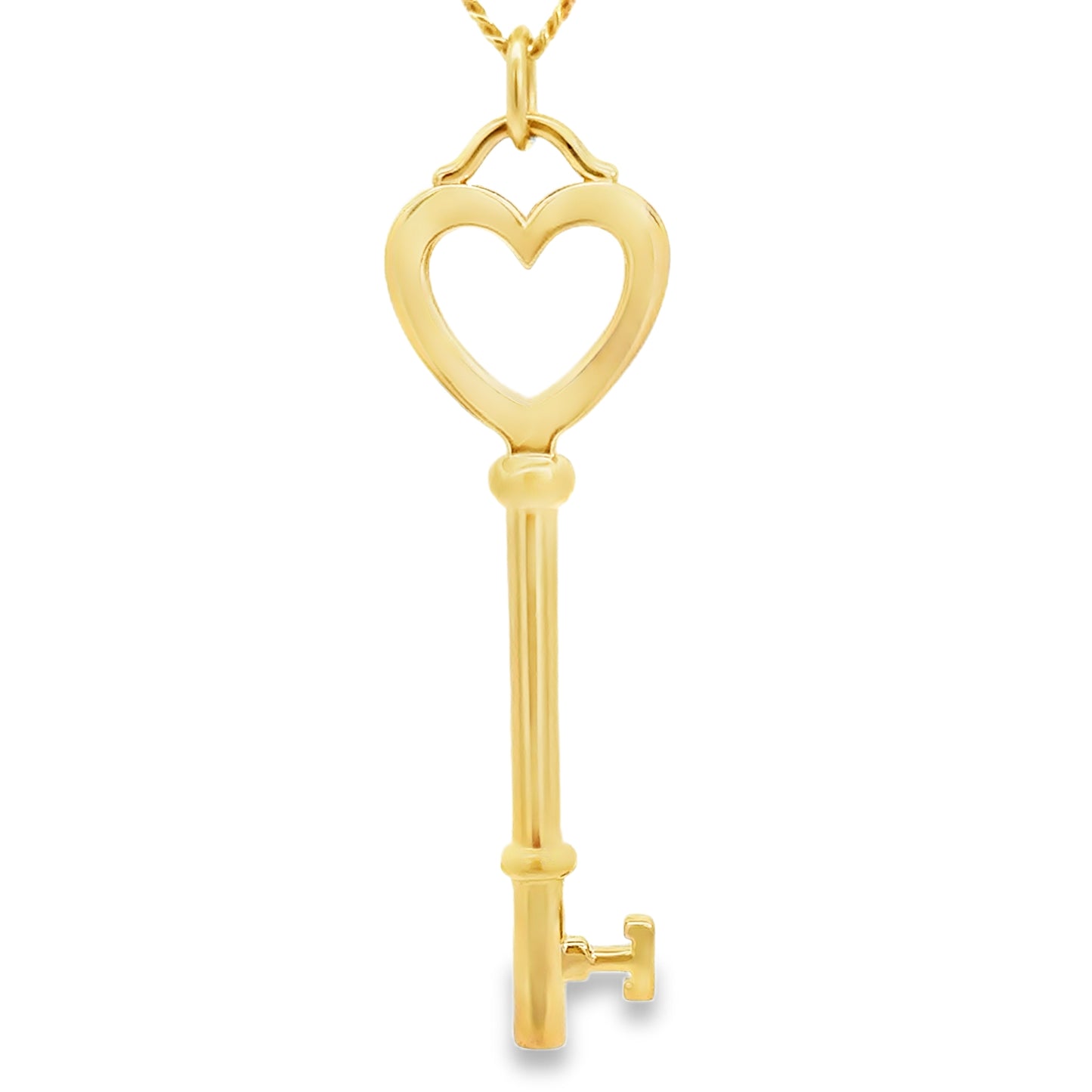 Tiffany & Co. Heart Key Pendant in 18K Yellow Gold