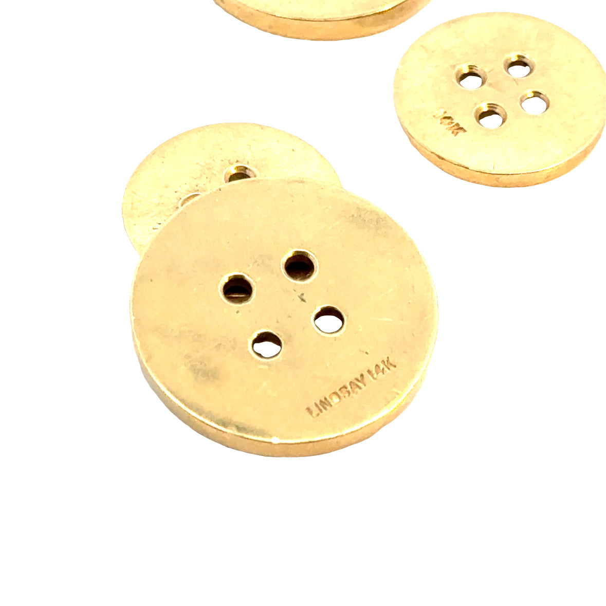 Antique 1940’s 14K Yellow Gold Buttons – Hallmarked “LINDSAY 14K”