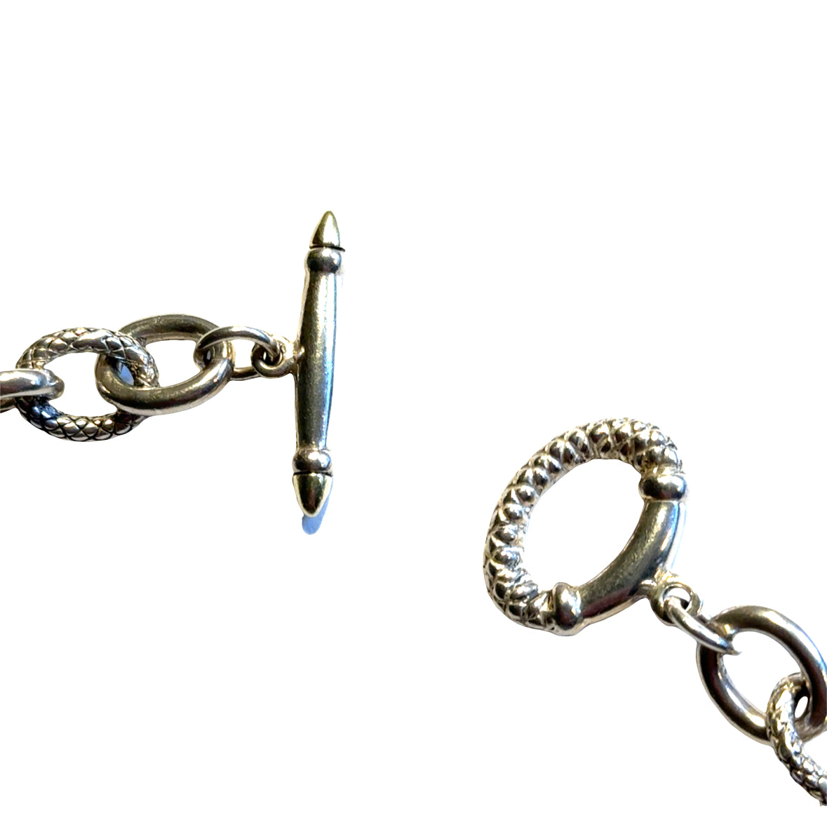 Ann King Sterling Silver Textured Link Necklace