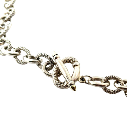 Ann King Sterling Silver Textured Link Necklace