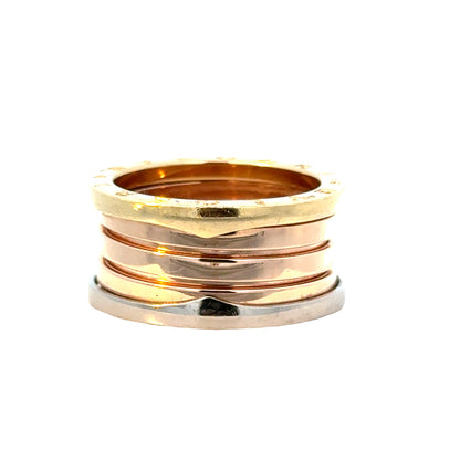 BVLGARI B.zero1 Four-Band Ring in 18K Tri-Color Gold
