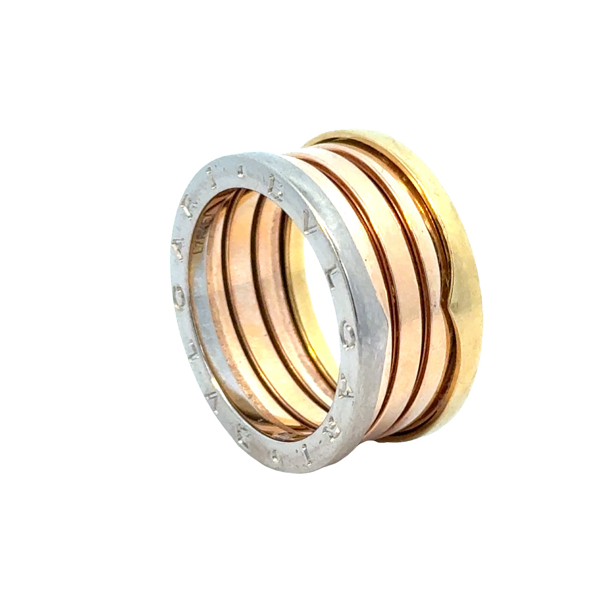 BVLGARI B.zero1 Four-Band Ring in 18K Tri-Color Gold