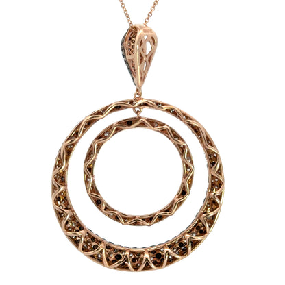 EFFY 14K Rose Gold Diamond Necklace & Earrings Set – Natural Black, Chocolate, Champagne & White Diamonds