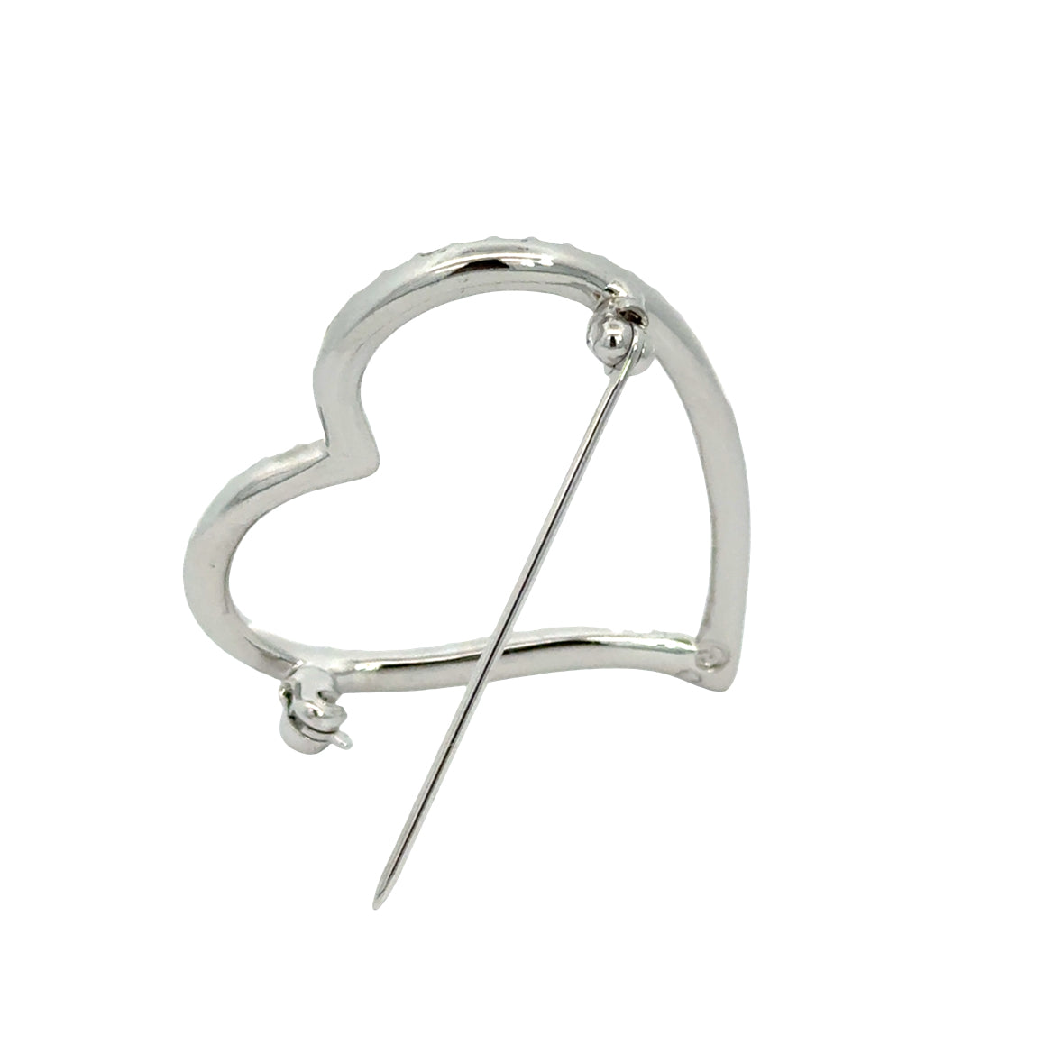 Swarovski Vintage Open Heart Crystal Pavé Brooch