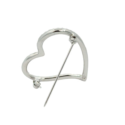 Swarovski Vintage Open Heart Crystal Pavé Brooch