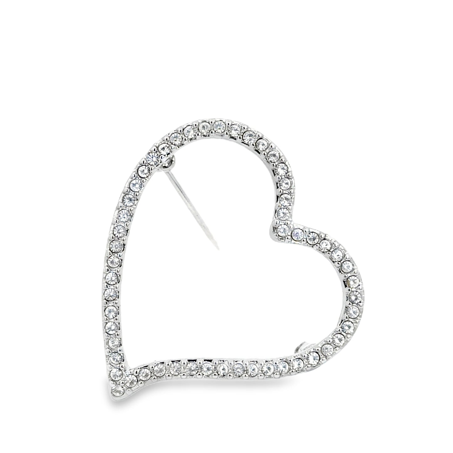 Swarovski Vintage Open Heart Crystal Pavé Brooch