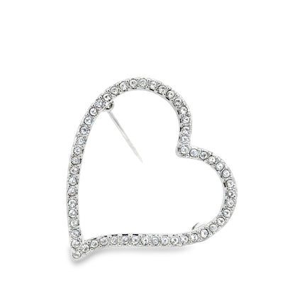 Swarovski Vintage Open Heart Crystal Pavé Brooch