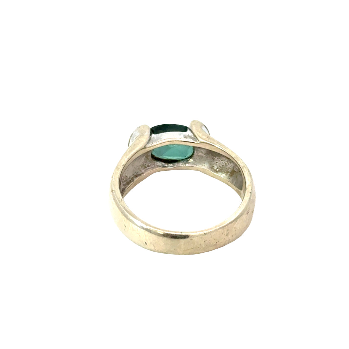 14K Gold Oval Tourmaline Ring with Diamond Accents