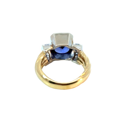 14K Two-Tone Gold Tanzanite & Diamond Ring