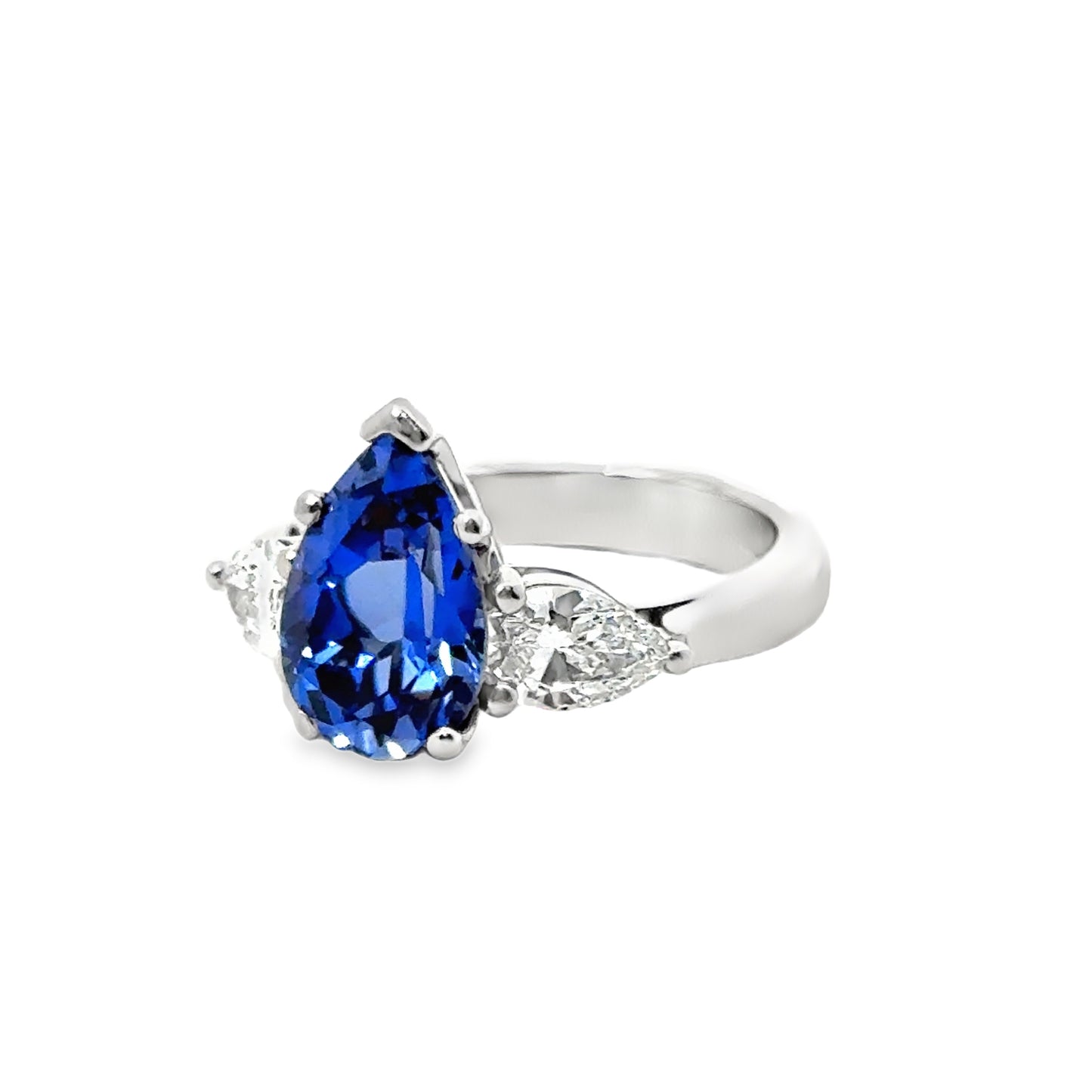 Platinum Tanzanite & Diamond Three-Stone Ring
