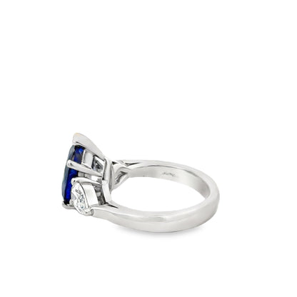 Platinum Tanzanite & Diamond Three-Stone Ring