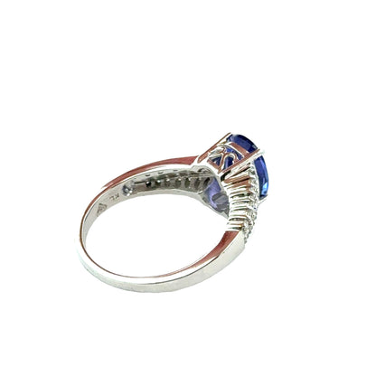14K Yellow Gold Oval Tanzanite & Diamond Ring