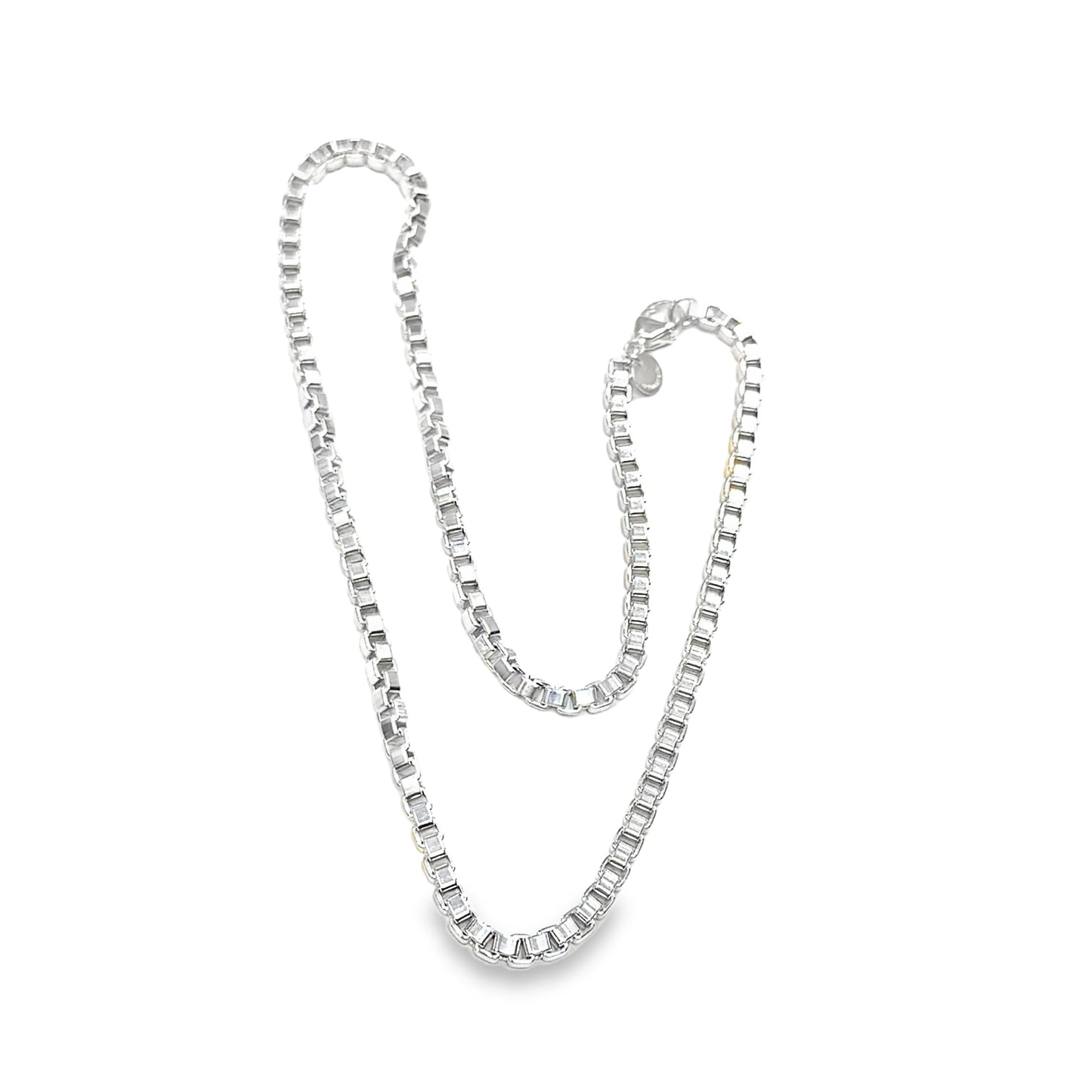 Tiffany & Co. Sterling Silver Box Chain Necklace – 18 Inches