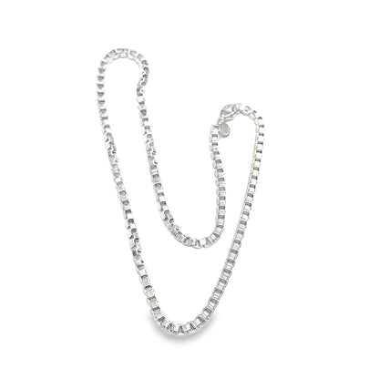 Tiffany & Co. Sterling Silver Box Chain Necklace – 18 Inches
