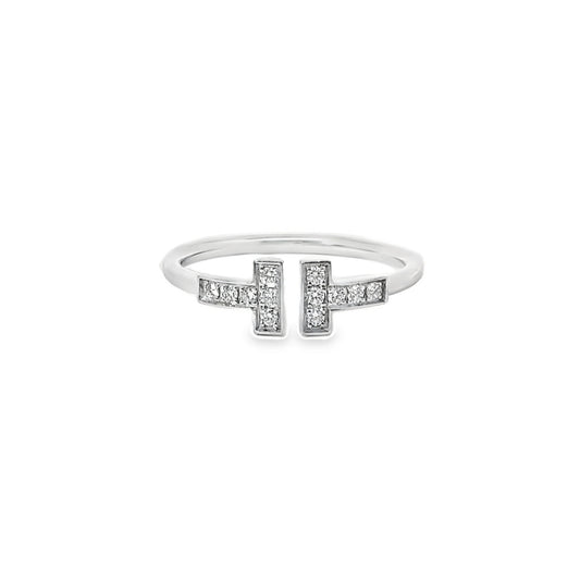 Tiffany T Collection 18K White Gold & Diamond Ring