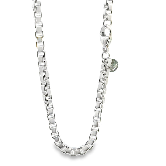 Tiffany & Co. Sterling Silver Box Chain Necklace – 18 Inches