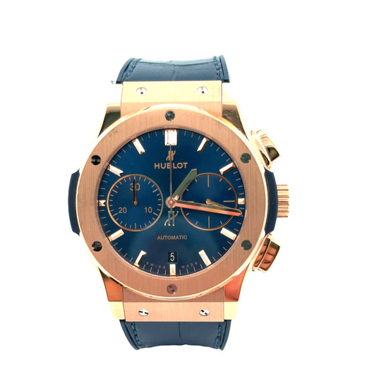 Hublot Classic Fusion Blue Chronograph – 18K King Gold –