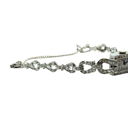 Platinum Hamilton Diamond Bracelet Watch – Art Deco / Mid-Century Luxury