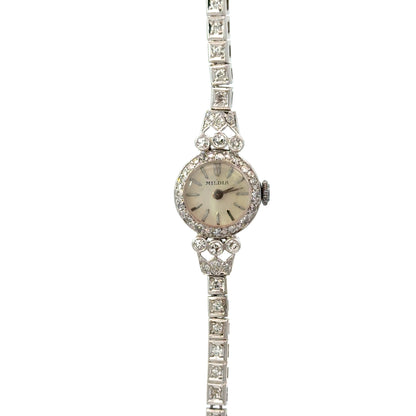 Platinum Mildia Diamond Bracelet Watch – 1920s Art Deco Elegance