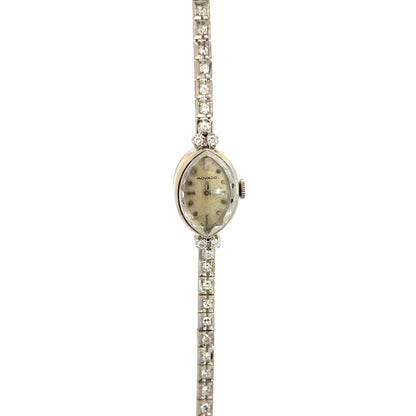 1920s Movado 14K White Gold Diamond Bracelet Watch – Art Deco Elegance