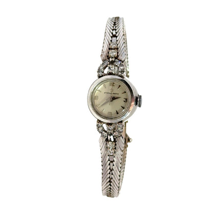 Eterna-Matic 14K White Gold Diamond Watch – Diamonds – Mid-Century Swiss Elegance