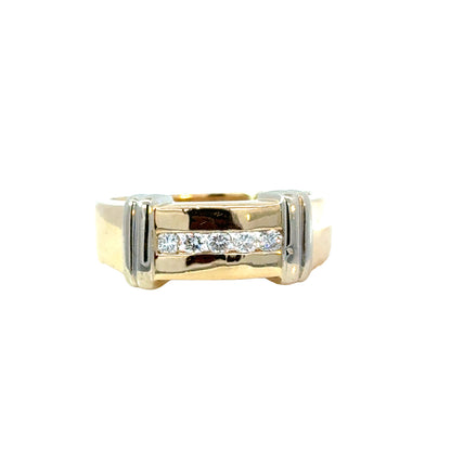 Elegant Men’s 14K Two-Tone Diamond Band