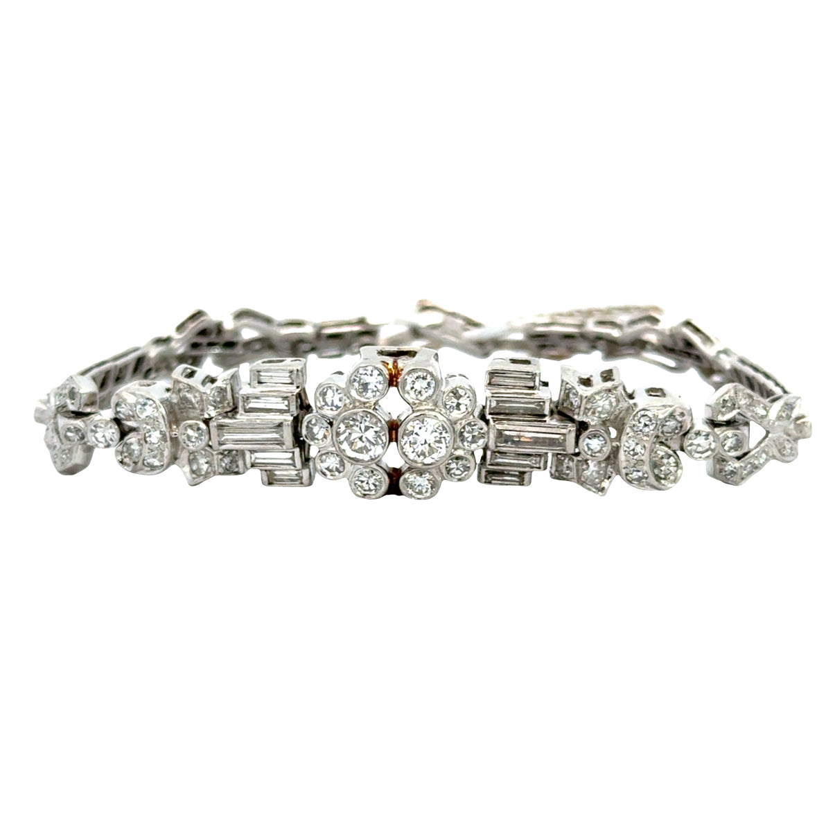 Mid-Century Platinum Diamond Bracelet – Joel Gerber Design