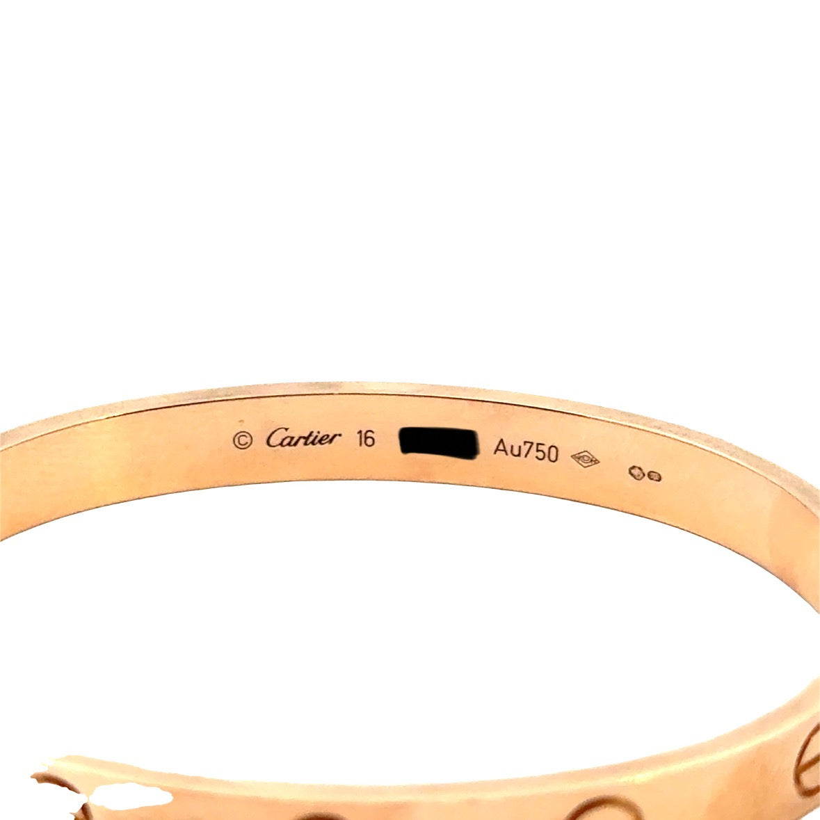 Cartier LOVE Bracelet – 18K Rose Gold, Size 16