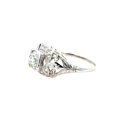 Timeless 1920s Art Deco Diamond Ring in 18K White Gold