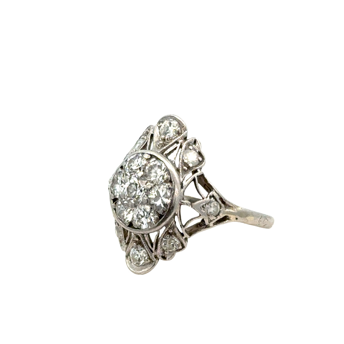Beautiful Platinum & Diamond Antique Ring