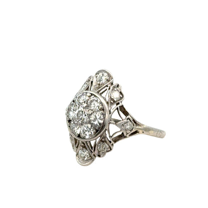 Beautiful Platinum & Diamond Antique Ring