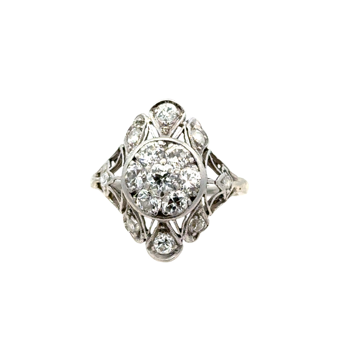 Beautiful Platinum & Diamond Antique Ring