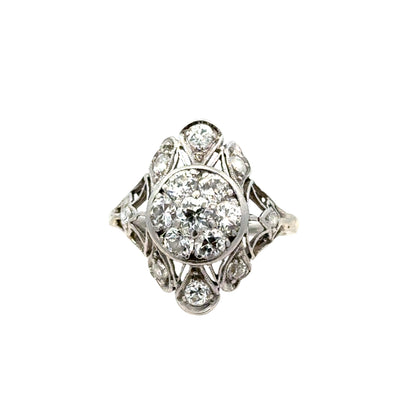 Beautiful Platinum & Diamond Antique Ring