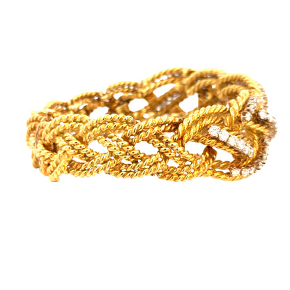 Luxury Couture-Inspired 18K Yellow Gold Diamond Rope Link Bracelet – 6.58 Carats