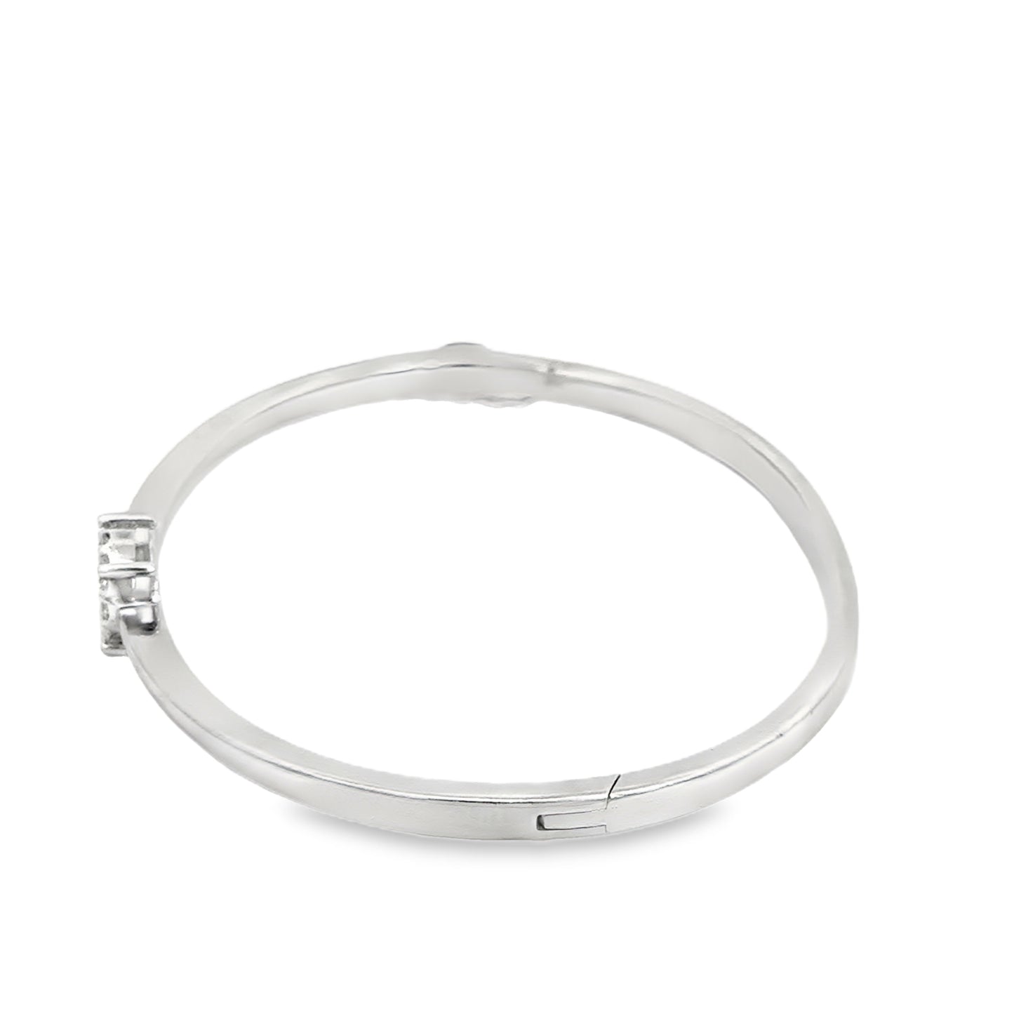 Classic 18K White Gold Diamond Cluster Bangle