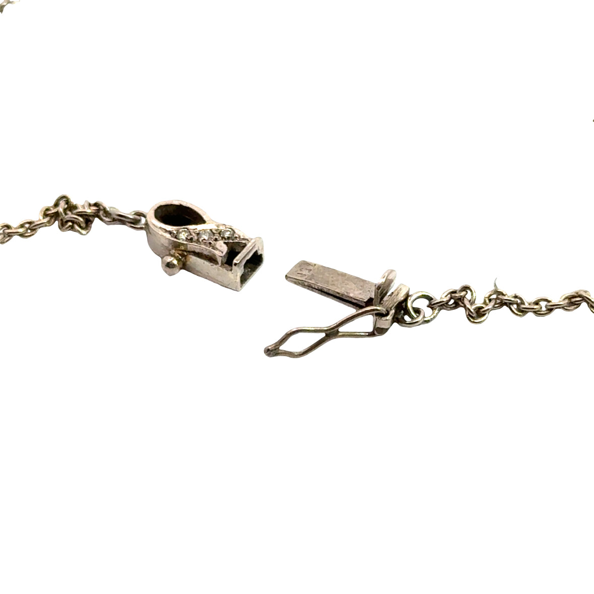 Vintage 18K Yellow Gold Emerald & Diamond Drop Necklace