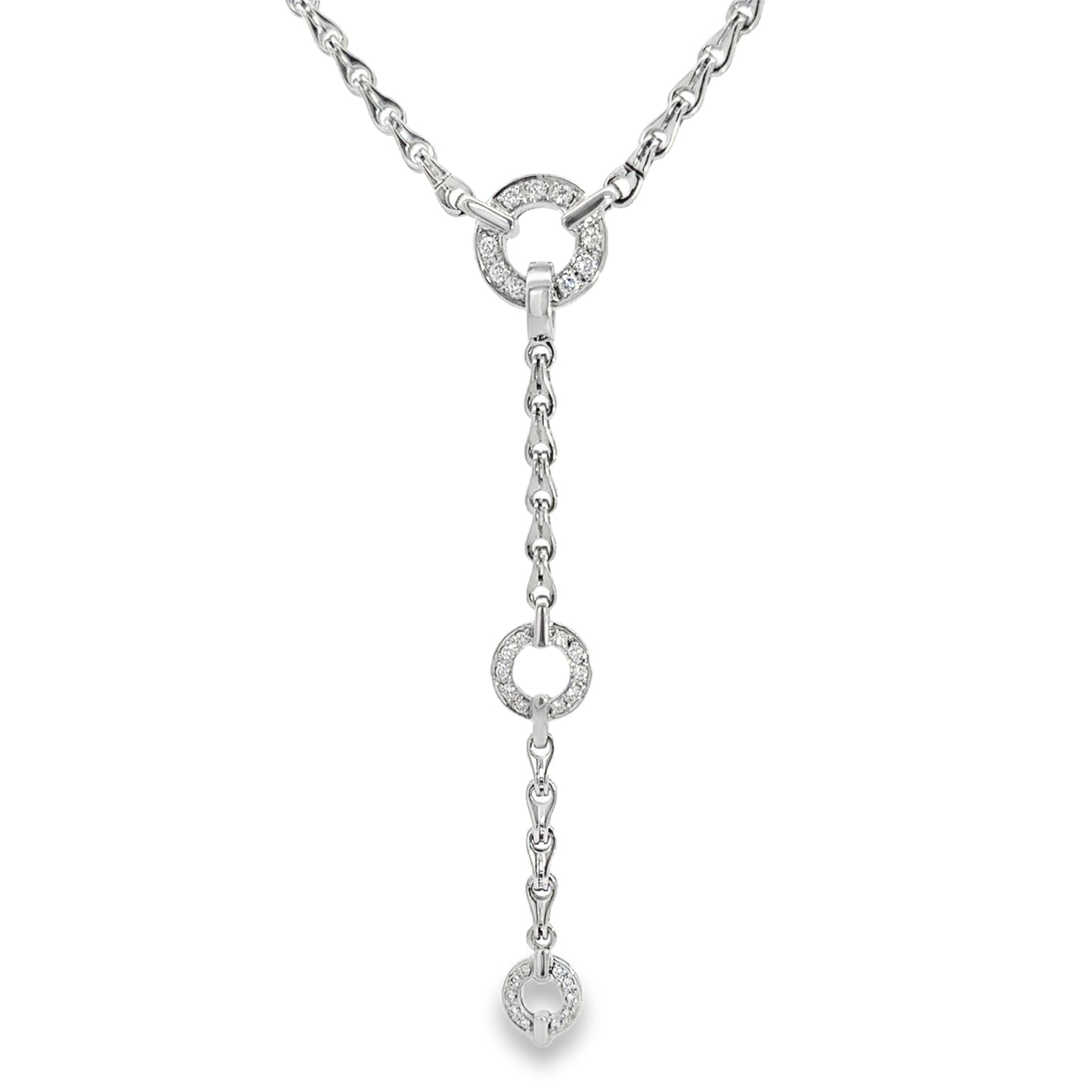 Di Modolo Diamond Lariat Necklace in 18K White Gold