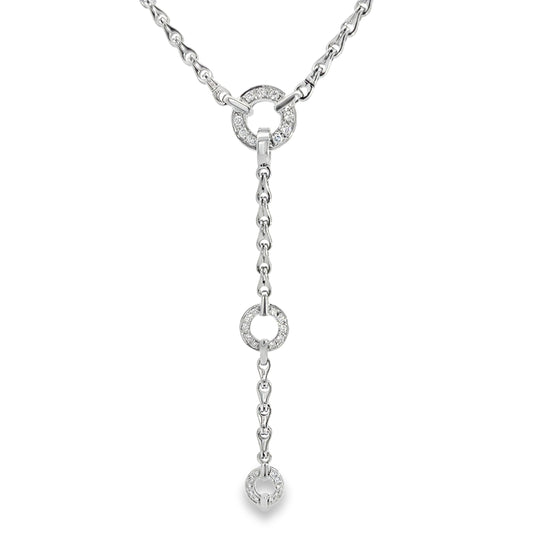 Di Modolo Diamond Lariat Necklace in 18K White Gold
