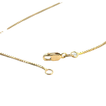 Diamond Curved Bar Pendant Necklace in 14K Yellow Gold with Box Chain
