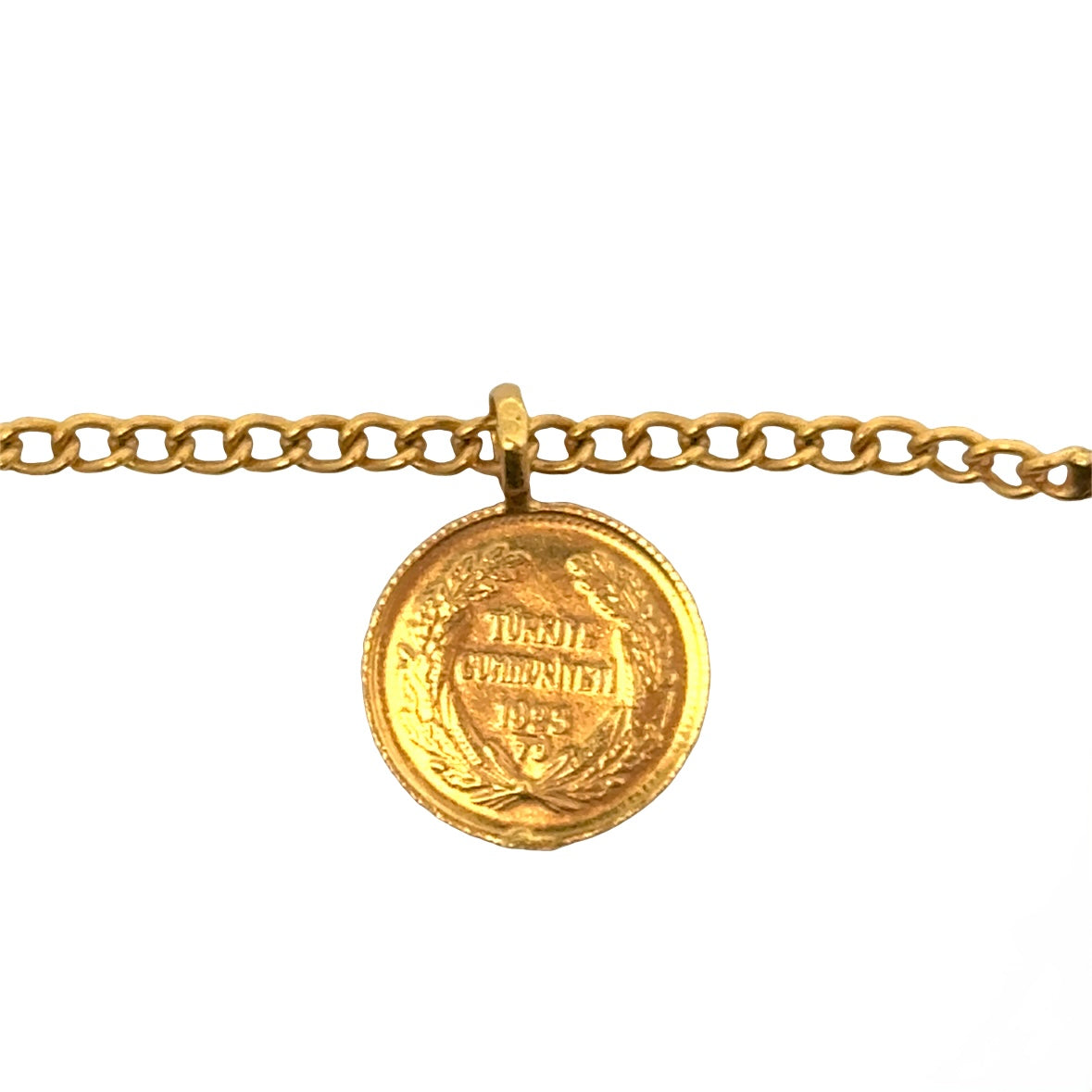 Vintage 22K Yellow Gold Turkish Coin Bracelet
