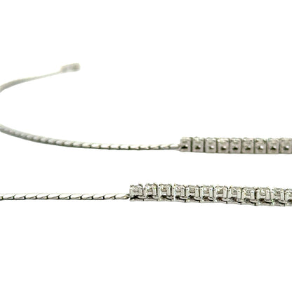 18K White Gold Diamond Tennis Lariat Necklace with South Sea Pearl Drops